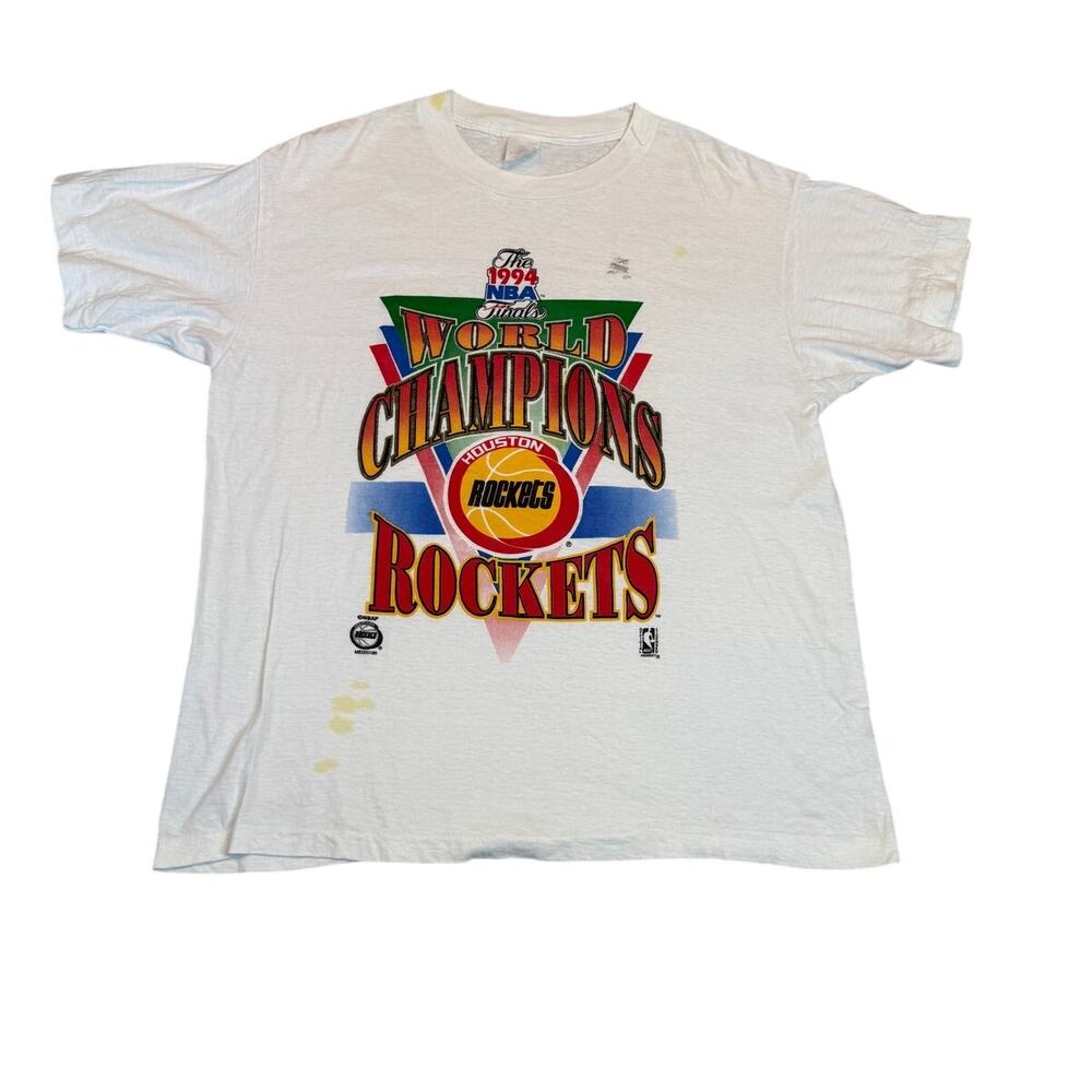 Vintage 1994 NBA Finals Champions Houston Rockets Shirt Single Stitch Size L